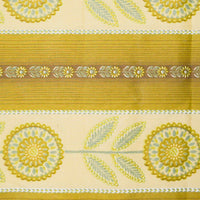 Golden Brown + Green Striped Floral Stiff Nylon Woven Fabric, 44" Wide - By the Yard Default Title