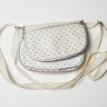 White Faux Leather + Silver Star Purse