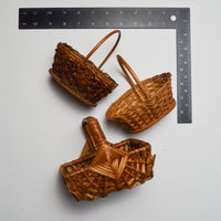 Mini Brown Baskets with Handles - Set of 3