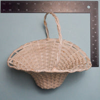 Small White Flared Basket with Handle