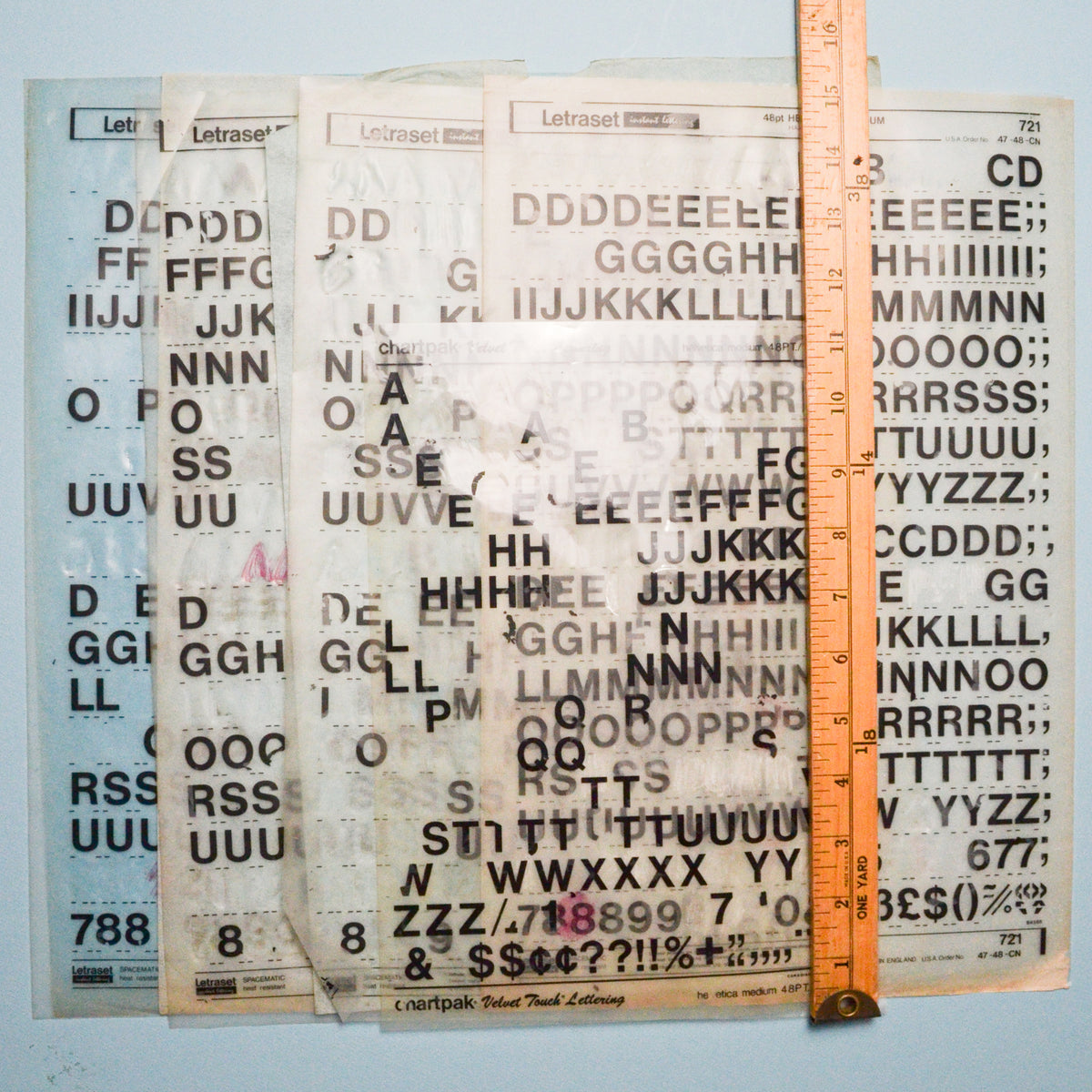 Letraset 48 pt Helvetica Medium Dry Transfer Lettering Make & Mend