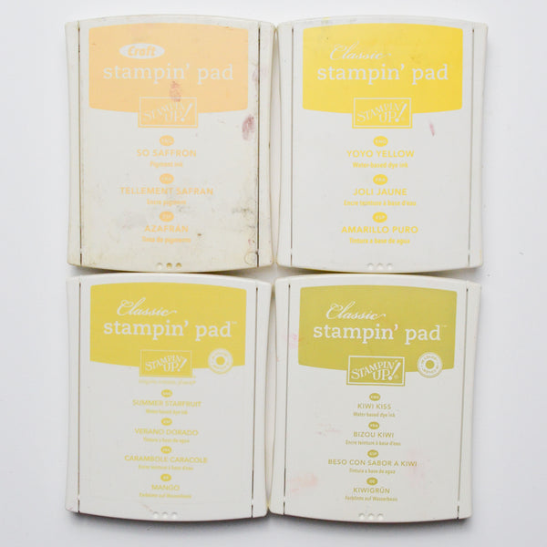 Stampin Up! Yellow + Green Classic Stampin' Pads - 4 Pads