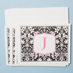 Black + White J Note Card and Envelope Set