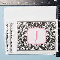 Black + White J Note Card and Envelope Set