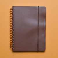 Brown Midori Grain Leather B6 Lined + Blank Notebook
