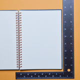 Dark Blue Velvety Poppin Work Happy Dot Grid Notebook