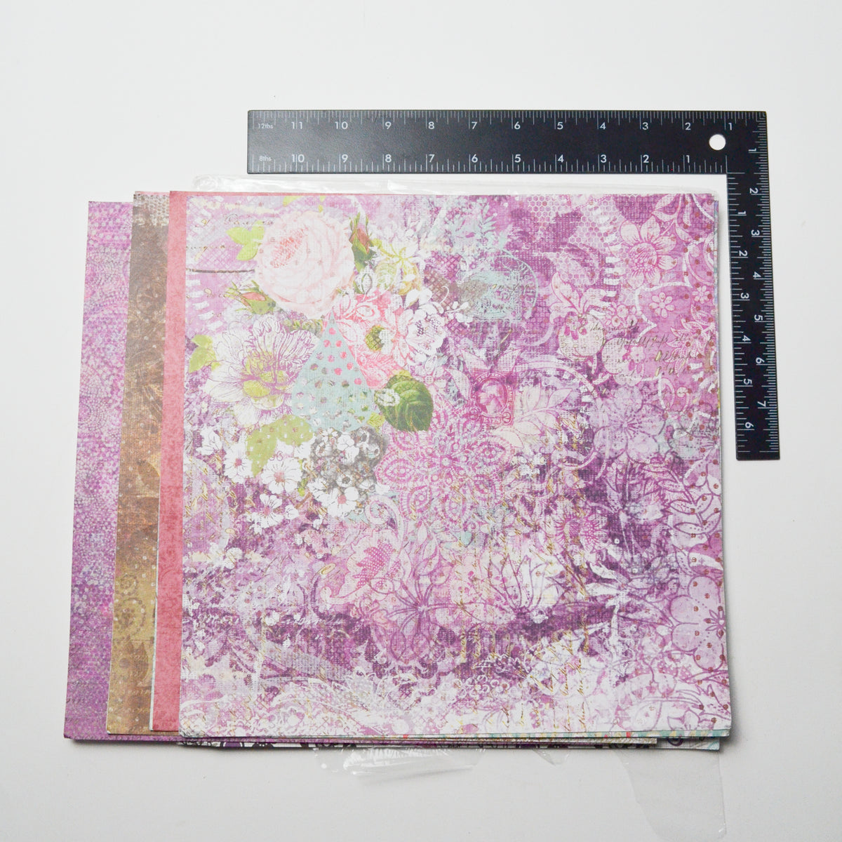 Assorted Floral Cardstock + Scrapbooking Paper Bundle 12" x 12" Make & Mend