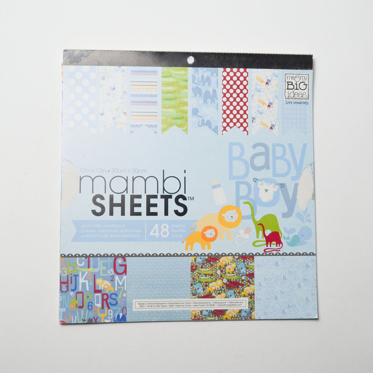 Partial Me + My Big Ideas Mambi Sheets Baby Boy Cardstock Paper Pad - 12