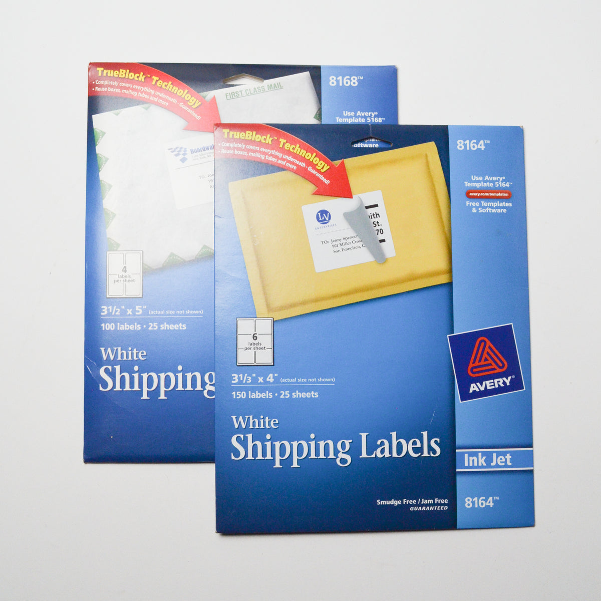 Avery 8164 + Avery 8168 White Shipping Labels Make & Mend