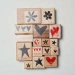 Heart, Flower + Star Stamp Bundle - Set of 16