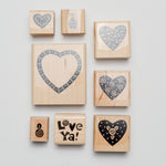 Heart + Love Themed Stamps - Set of 8