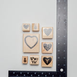 Heart + Love Themed Stamps - Set of 8
