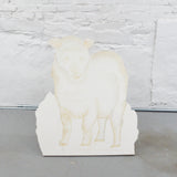Sheep Paintable Wood Cutout with Stand - Primed + Started (Pick-Up Only) Default Title