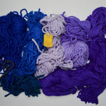 Blue + Purple Super Bulky Wool Quickpoint Needlepoint Yarn Bundle