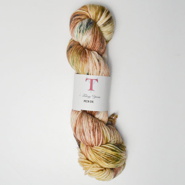 Warm Brown Variegated Trilogy Yarns MCN DK Superwash Merino Wool, Cashmere + Nylon Blend Yarn - 1 Skein