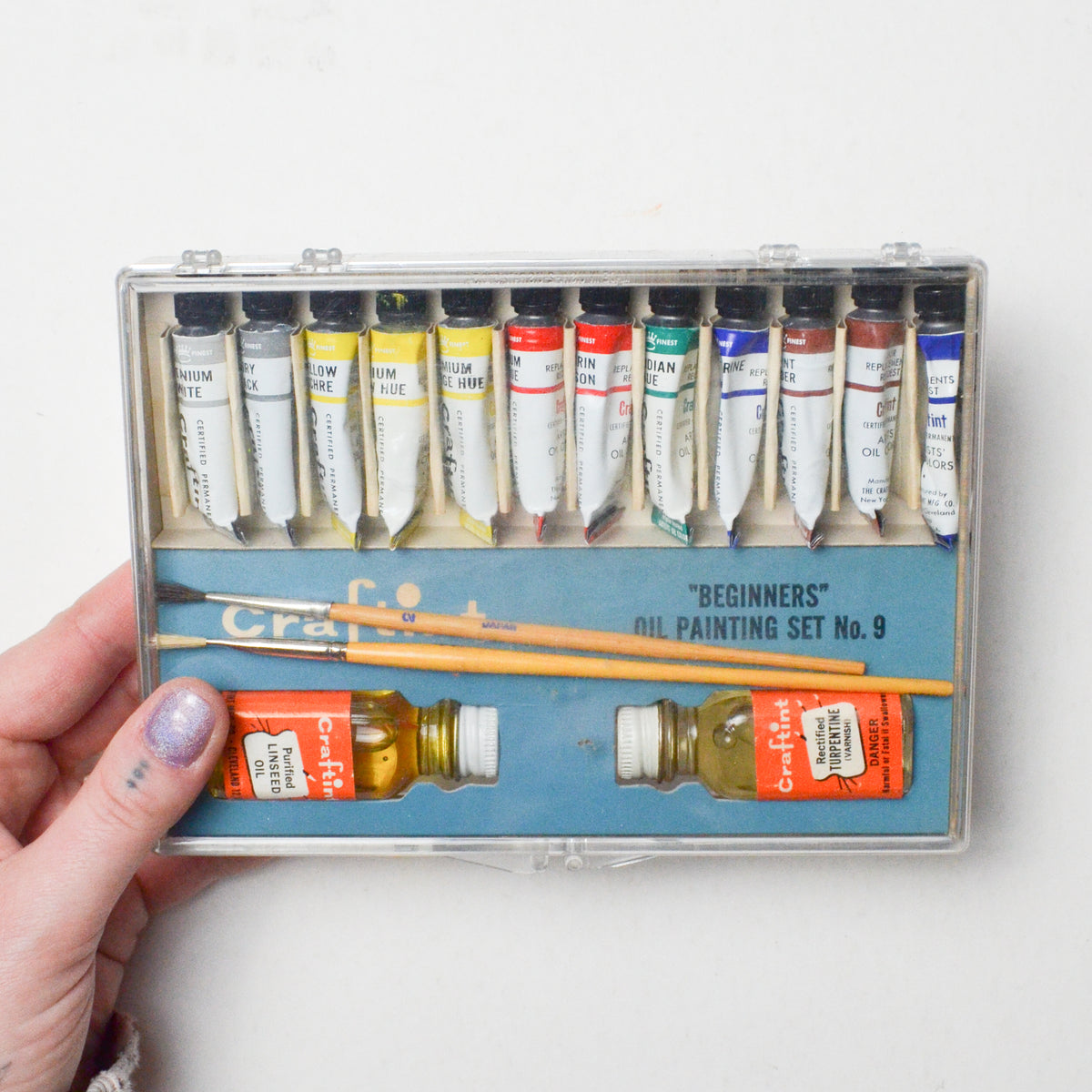 Vintage CRAFTINT HOBBY ART Self-Teaching Oil Painting Set-8 Tubes