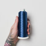 Madeira Rayon 40 wt. Machine Embroidery Thread - 1376 Independence Blue, 5000m Cone Default Title