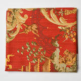 Red + Golden Brown Animal Scene Print Midweight Canvas Fabric, 56" Wide - By the Yard Default Title