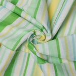 Striped Green Semi-Sheer Woven Fabric - 46" Wide - By The Yard