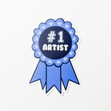 #1 Artist Blue Ribbon Sticker
