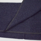 Navy Blue Herringbone Wooly Woven Fabric - 37" x 62"