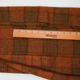 Orange, Green + Brown Plaid Wooly Woven Fabric - 16" x 164"