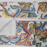 Blue, Pink, Yellow + Green Large Floral Print Woven Drapery Fabric - 56" x 94"