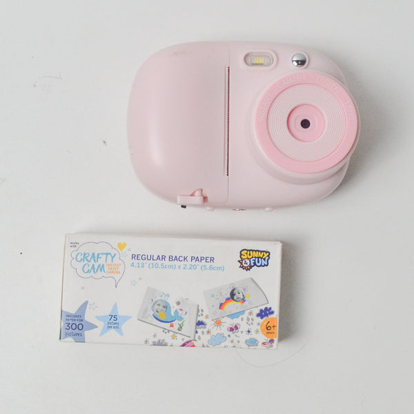 Pink Sunny & Fun Instant Print Camera + Paper Roll