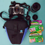 Minolta Maxxum HTsi Plus SLR Film Camera with Case + Fujifilm Rolls - Works!