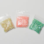 Yellow, Pink + Green Faceted Glue-On Rhinestones - 3 Bags