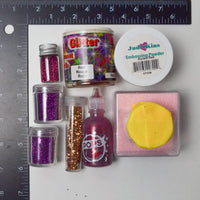 Red, Pink + Purple Glitter - 8 Jars