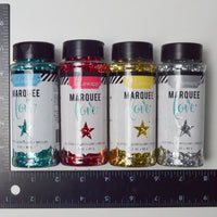 Gold, Silver, Red + Turquoise Marquee Glitter - 4 Jars