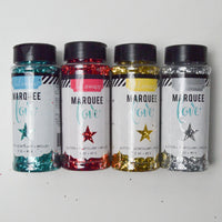 Gold, Silver, Red + Turquoise Marquee Glitter - 4 Jars