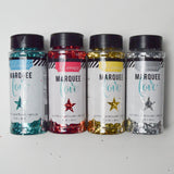 Gold, Silver, Red + Turquoise Marquee Glitter - 4 Jars