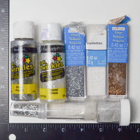 Silver + Gold Glitter + Glitter Paint - 8 Jars