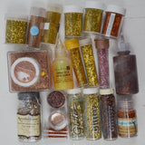 Assorted Gold + Brown Glitter Bundle