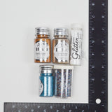 Blue, Brown, White + Multicolor Fine Sheen Glitter - 5 Jars