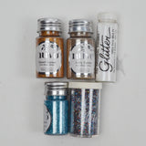 Blue, Brown, White + Multicolor Fine Sheen Glitter - 5 Jars