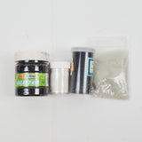 Black and Transparent Glitter + Clear Microbeads - 4 Jars