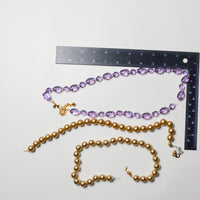 Gold + Purple Bead Strands - Set of 3 Default Title