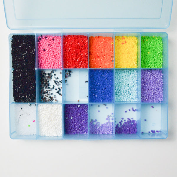 Mini Perler Fuse Beads in Plastic Compartment Case – Make & Mend