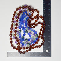 Blue, Red + Purple Plastic Necklaces - Bundle of 3
