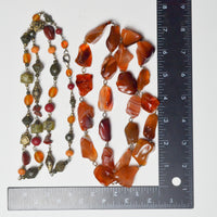 Orange + Green Large Stone Beaded Necklaces - Bundle of 2