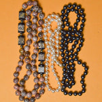 Black, White + Brown Beaded Necklaces - Bundle of 3