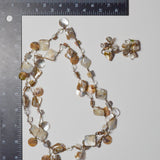Beaded Glass + Shell Necklace + Earrings Set