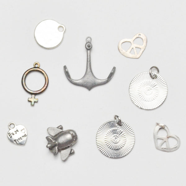 Silver Charms - Set of 9