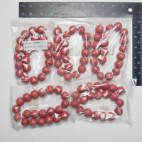 Red Wooden Bead Strands - Set of 5