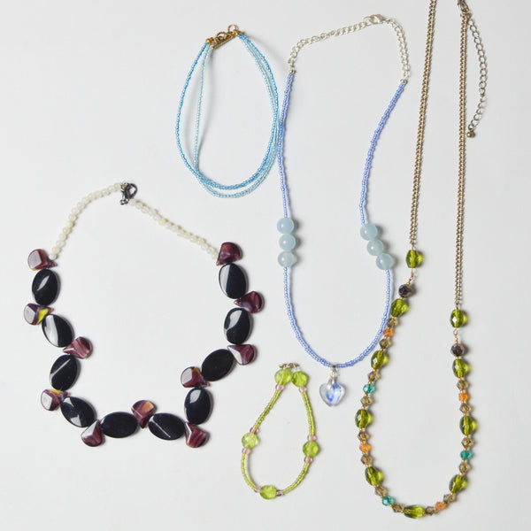 Beaded Necklace + Bracelet Bundle - Set of 5