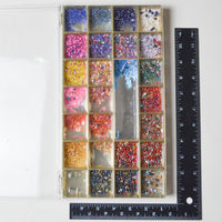 Beads in Clear Compartment Container