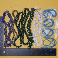 Blue + Green Stone Bead Strand Bundle